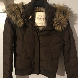 Hollister brown coat
